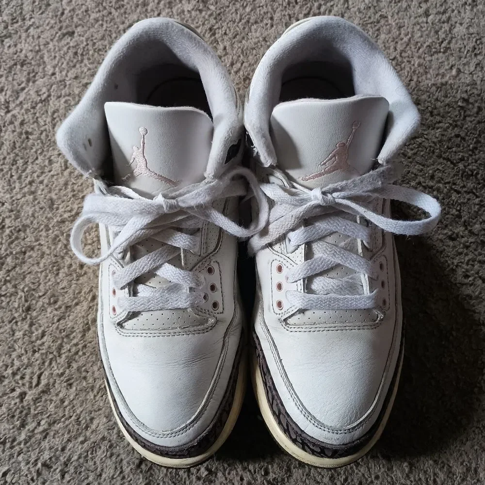 Air Jordan 3 Retro Neapolitan White Dark Mocha CK9246 102 Women's 8.5 PRE-OWNED